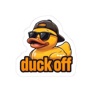 Funny Duck Off Stickers, Quirky Laptop Decals, Water Bottle Stickers, Rubber Duck Merchandise, Gift for Animal Lovers