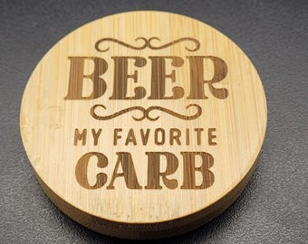 Beer My Favorite Carb Bamboo Magnetic Bottle Opener