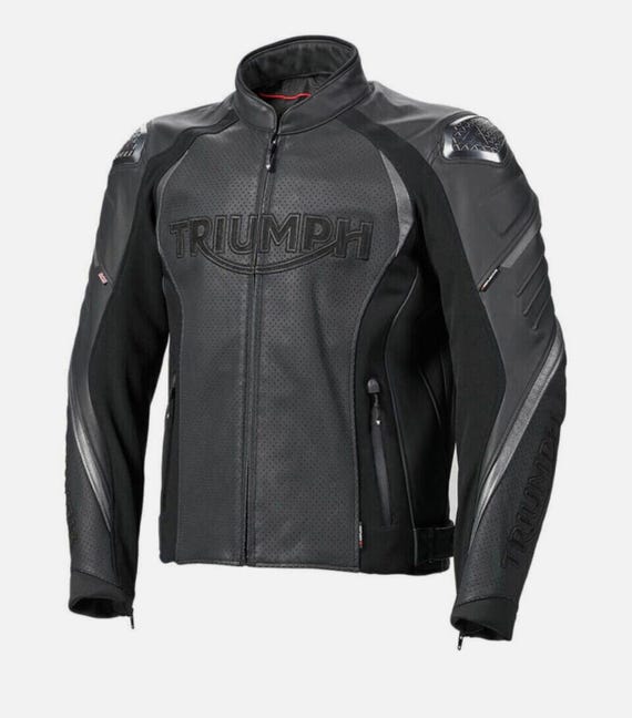 Triumph Motorrad Racing Jacke, Biker Racing Lederjacke