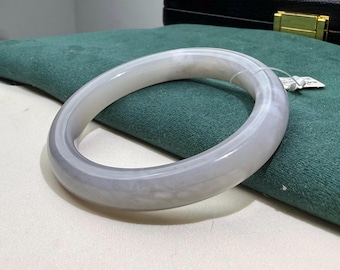 Brazalete bicolor de nefrita púrpura ahumada de 56,9 mm con certificado 0685 Promo