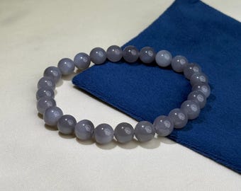 8 mm violettes Nephrit-Armband mit Zertifikat 6766