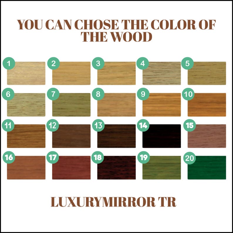 You can reflect your style with 20 different wood color options.
The irregular large wall mirror will add a modern atmosphere to your spaces.
The abstract mirror with wood frame is ideal for creating a simple yet impressive atmosphere.