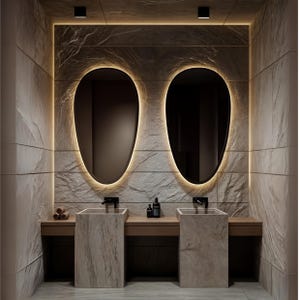 Always excellent lighting with LED light mirror specially designed for bathrooms. Provides excellent visibility when applying make-up or grooming.
