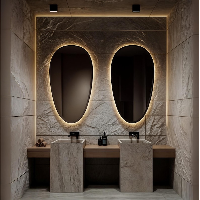Always excellent lighting with LED light mirror specially designed for bathrooms. Provides excellent visibility when applying make-up or grooming.