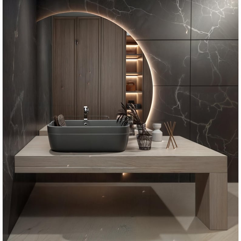 The larger wall hanging  mirror that will add a modern touch to your entrance. The half round wall mirror reflects light perfectly, making your space look larger and more spacious.

Always look perfect with the half circle mirror that will illuminate your makeup routine. Designed like a piece of decorative art, the mirror fits easily into bohemian, modern or minimal styles.