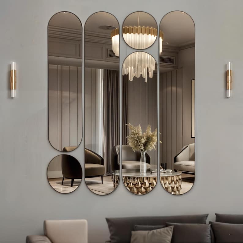 The larger wall hanging  mirror that will add a modern touch to your entrance. The wavy-edged wall mirror reflects light perfectly, making your space look larger and more spacious.