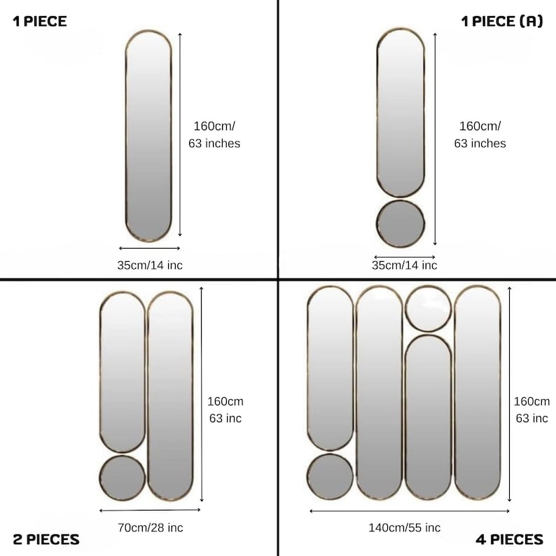 Both aesthetic and functional gold framed mirror will be indispensable for your bedroom. 
The minimalist full body large wall mirror goes well with both classic and contemporary decor styles.