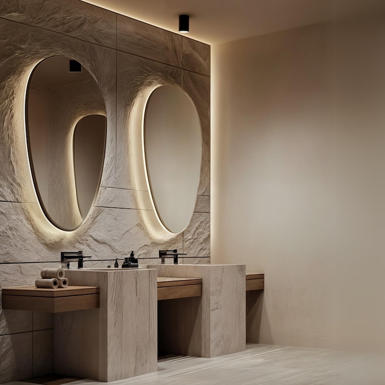 The larger wall mirror that will add a modern touch to your bathrooms is now with LED lights. The high-quality crystal clear mirror is perfect for bathrooms, bedrooms and living rooms.