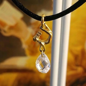 Collier Ancien Charles Jourdan Années 80 - Plaqué Or Jaune Avec Zirconium, Très Bon état, Occasion Nettoyé
