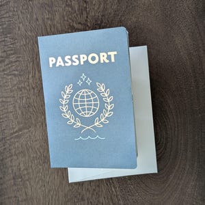 Cartão de felicitações pop-up para passaporte do Dia dos Pais em folha de ouro para qualquer pessoa ou viagem Bon Voyage