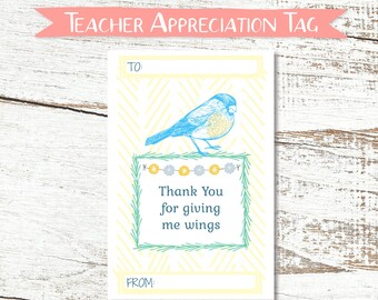 Printable Thank You Teacher Appreciation Tag