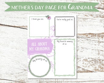 Printable Mother's Day Page for Grandma