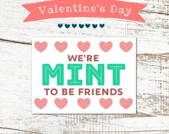 Printable Thin Mint Cookie Valentine Tag Mint to be Friends