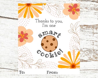 Printable Smart Cookie Tag for Teachers