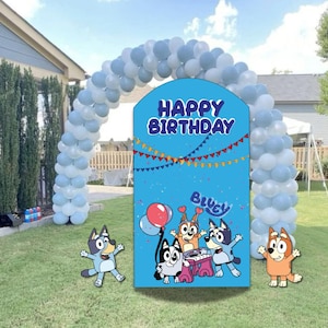 Bluey themed birthday party, come with bluey and bingo cutout, kids birthday