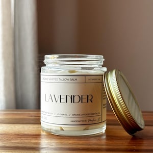 Lavender Whipped Tallow Balm - Organic Grass-Fed Beef Tallow Moisturizer