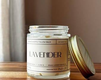 ラベンダーホイップタローバーム - オーガニック牧草飼育牛脂保湿剤