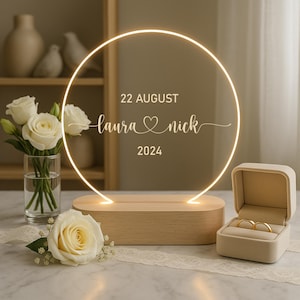 Personalisierte LED Lampe – Hochzeitsgeschenk mit Namen & Datum.Einzigartiges Ehepaar-Geschenk.Hochzeitsdeko.Paargeschenk.Jubiläumsgeschenk.