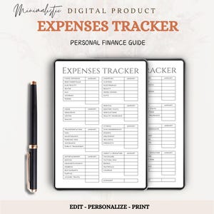 Spending and Expenses Tracker Finance Planner | Digital & Printable Budget Log | Expense Sheet | GoodNotes PDF | Money Organizer