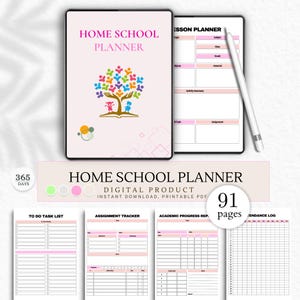 Homeschool Planner PDF | Digital & Printable Lesson Planner, Attendance Tracker, Curriculum Organizer | GoodNotes Compatible