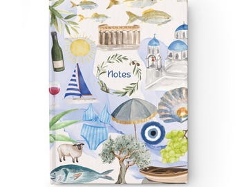 Diario de viaje por las islas griegas: cuaderno en blanco, cuaderno de bocetos para viajeros