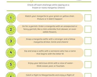 Margarita Travel Challenge: Fun Scavenger Hunt Game (PDF)