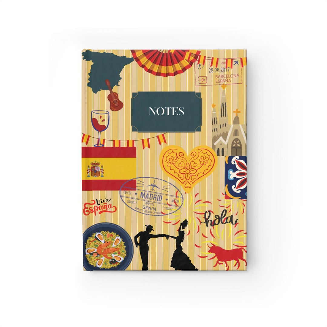Spain Travel Journal: Madrid & Barcelona Design - Blank Notebook - Etsy