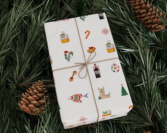 Portuguese Holiday Portugal-Themed Christmas Wrapping Paper Gift Wrap