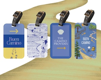 Buen Camino Luggage Tag – Acrylic Travel Accessory with Leather Strap