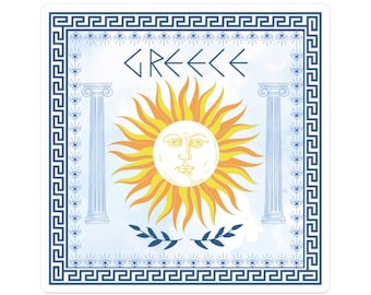 Griechischer Sommer inspiriert - Kiss Cut Aufkleber - Griechenland Reise, Planer Laptop Zubehör, Geschenk für Reisende