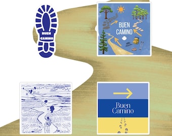 Buen Camino Sticker- Camino de Santiago- Travel. Accessories, Gift for Travelers Pilgrims