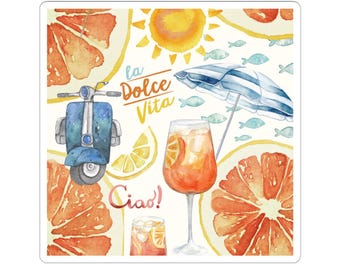 Sticker Côte amalfitaine : thème du voyage d'été en Italie