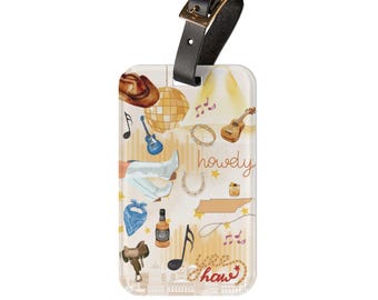 Nashville Tennessee Acrylic Travel Luggage Tag - Bachelorette, Group, Travel Gift