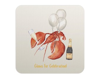 Claws for Celebration! | Lobster Event Party or Wedding Supplies, Seafood, Champagne Celebration Themed Coasters