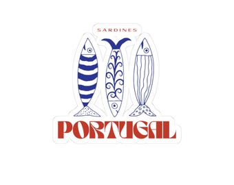 Portugal Sardines Sticker: Whimsical Travel Decal