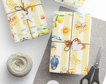 Italian Summer Dolce Vita Italy-Themed Wrapping Paper Gift Wrap