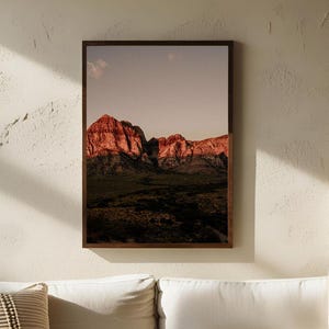 Red Rock Canyon Druck: Nevada Landschaft bei Sonnenuntergang (Digitaler Download