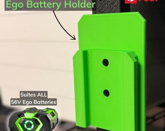 Premium EGO 56V Battery Compatible Holder | Heavy-Duty Wall Mount (PETG-HF) - Suites 2.5ah 5ah 7.5ah 10ah