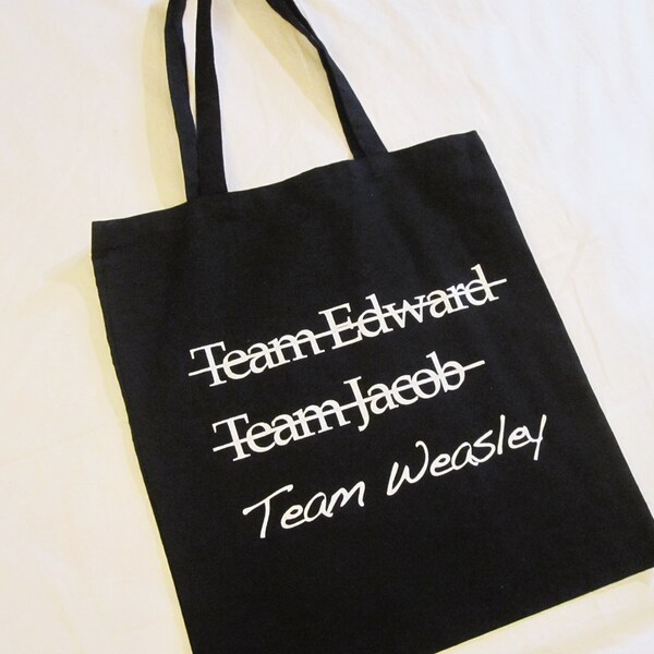 TEAM WEASLEY Tote Bag - Anti-Twilight Harry Potter Ron Weasley Ginny Fred George