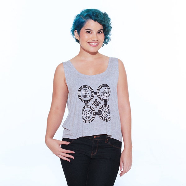 Avatar Crop Tank - Fits Many Sizes Gift - Flowy Women Hipster Girls Teen Shirt - The Last Airbender Legend of Korra