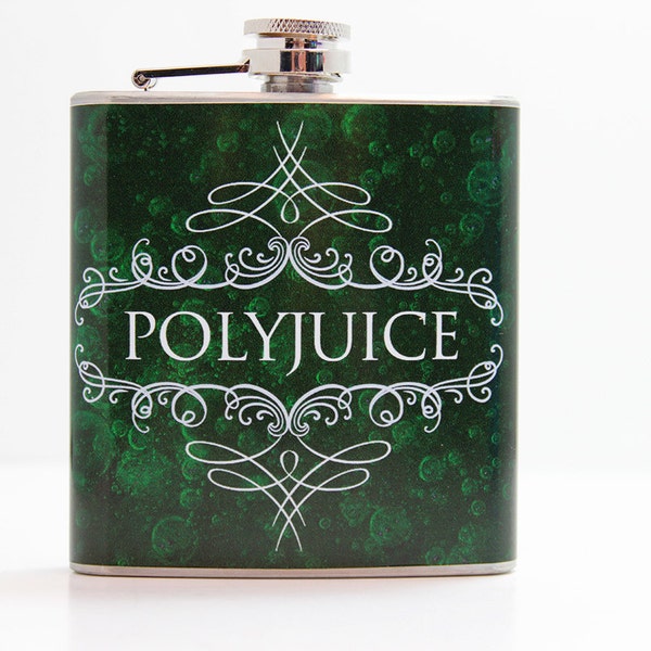 SALE Polyjuice Flask, inspired by Harry Potter 6 oz. Stainless Steel Color Wrap