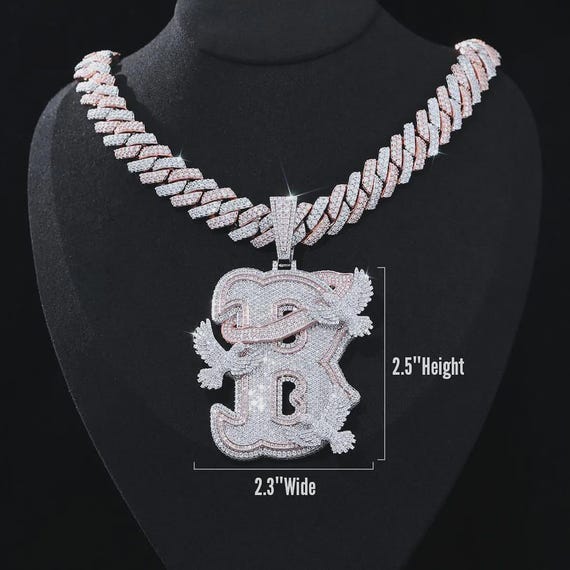 Iced Out Moissanite Letter Pendant: Custom Hip Hop Jewelry, Sterling Silver