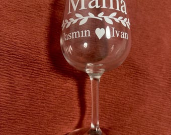 Verre à vin personnalisé fête des mères