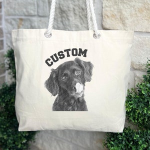 Custom dog, Tote Bags, Bag Shoulder, Travel Bag, Travelling Bag, Pet Portrait, Dog Portrait Tote Bag, Dog Lover Gift, Cute Bag, Canvas Tote