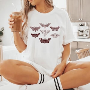 Vintage Butterfly and Moth T-Shirt, Cottagecore Aesthetic Comfort Colors® Shirt, Cottagecore Shirt, Aesthetic Tshirt, Cottage Core Shirt