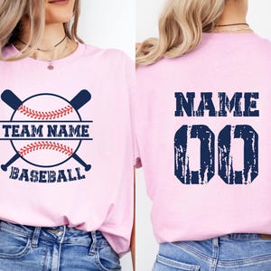 Personalized Baseball Mom Shirt – Custom Name & Number | Game Day Tee | Team Support Gift