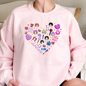 Huntrix Girls Shirt, Huntrix Demon Hunters Shirt, Mira Rumi Joey Hoodie, Demon Hunter Merch, Gift For Kpop Fan, Kpop Sweatshirt