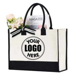 Custom Your Here Logo Tote Bag, Print Canvas Bag, Custom Wholesale Tote Bag, Logo Bag, Personalized Logo Totes, Shopping Bag With Logo