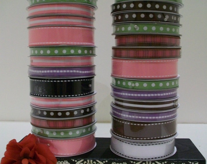 Black and White Damask Ribbon Spool Holder Can Easily Hold More Than 30 ...