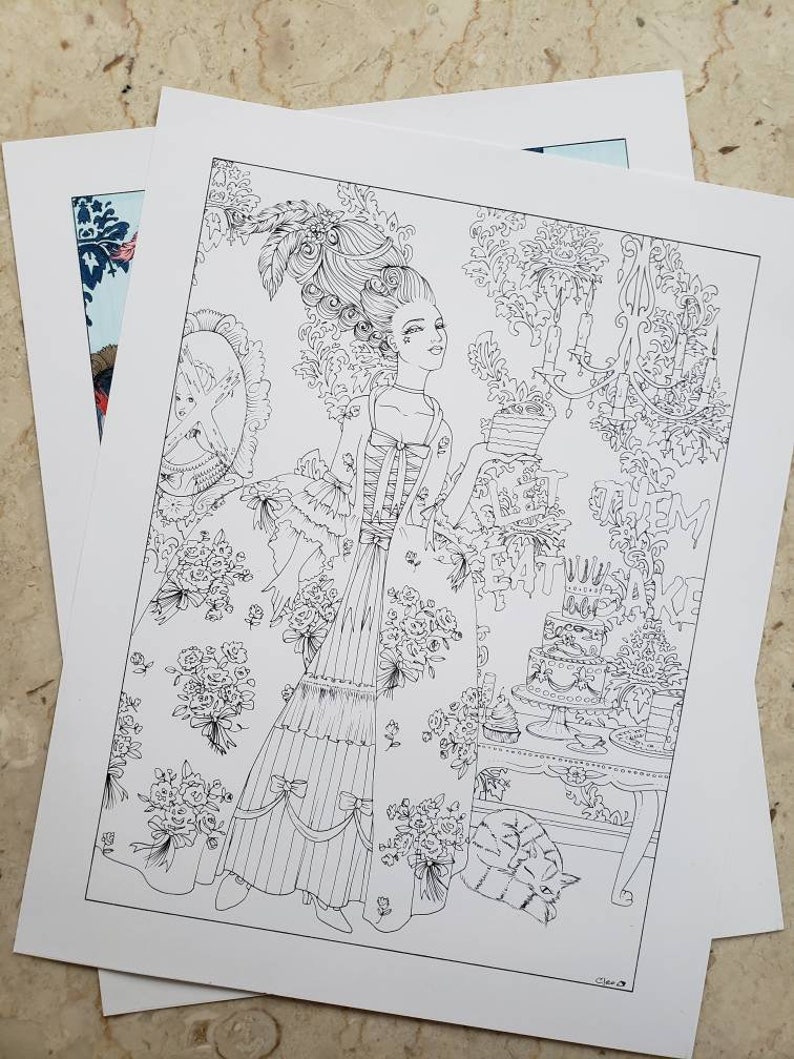 Downloadable Marie Antoinette Coloring Page, hours of fun image 1